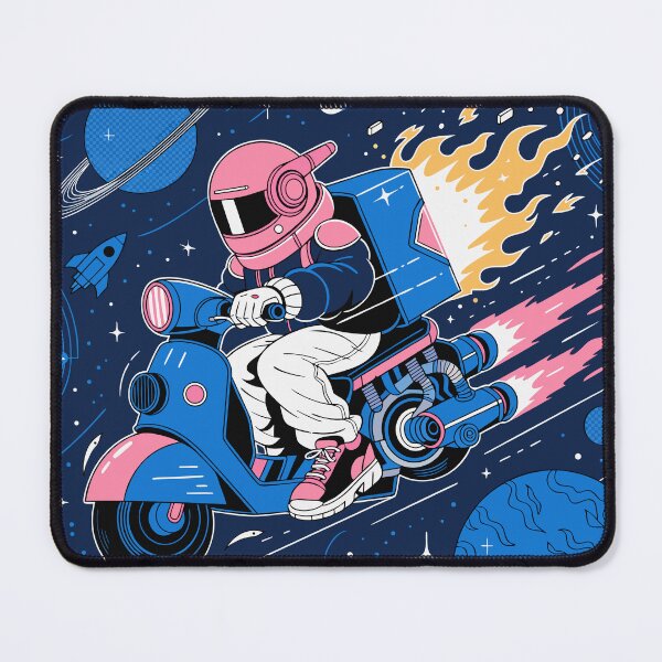 Item preview, Space Delivery Boy | Futuristic Courier in Space | Cyberpunk Delivery Aesthetic Sticker designed and sold by inkfusionhub99.