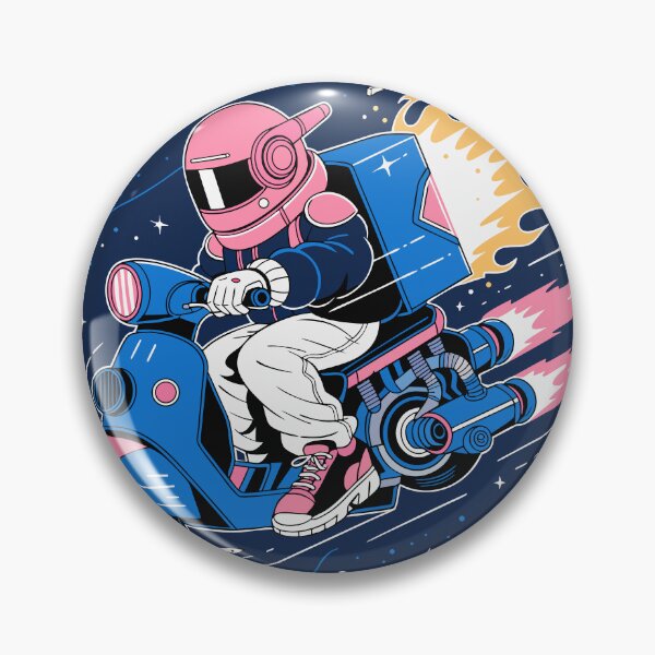 Item preview, Space Delivery Boy | Futuristic Courier in Space | Cyberpunk Delivery Aesthetic Sticker designed and sold by inkfusionhub99.