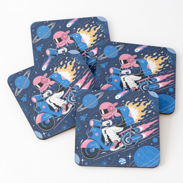Item preview, Space Delivery Boy | Futuristic Courier in Space | Cyberpunk Delivery Aesthetic Sticker designed and sold by inkfusionhub99.