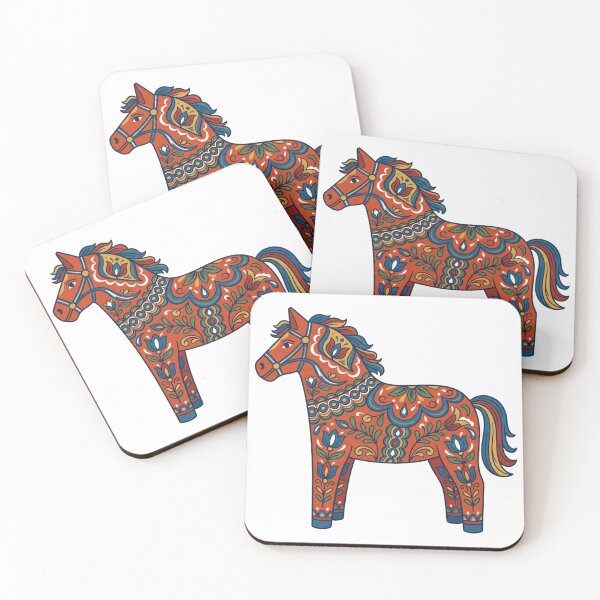 Item preview,  Swedish Dala Horse Folk Art - Nordic Grandmacore Aesthetic designed and sold by Retro Mood Co.