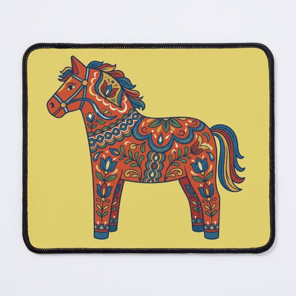 Item preview, Swedish Dala Horse Folk Art - Nordic Grandmacore Aesthetic designed and sold by Retro Mood Co.