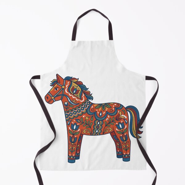 Item preview, Swedish Dala Horse Folk Art - Nordic Grandmacore Aesthetic designed and sold by Retro Mood Co.