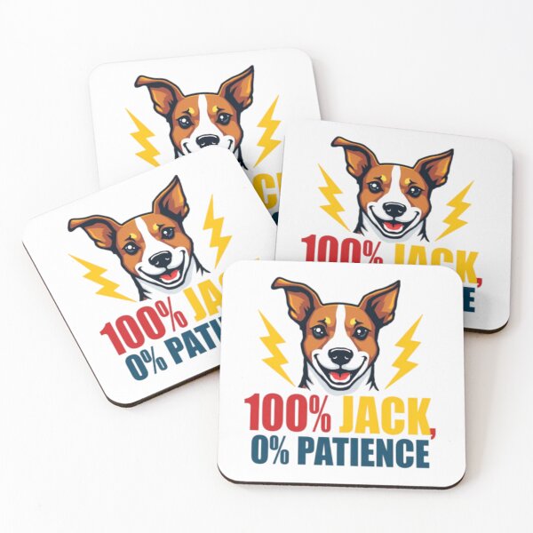 Item preview, 100% Jack, 0% Patience – Jack Russell Terrier and Lightning Bolts designed and sold by Prints by Mat.