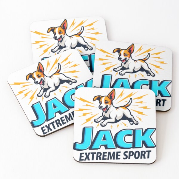 Item preview, Jack Extreme Sport – Jumping Jack Russell Terrier with Lightning Bolts designed and sold by Prints by Mat.