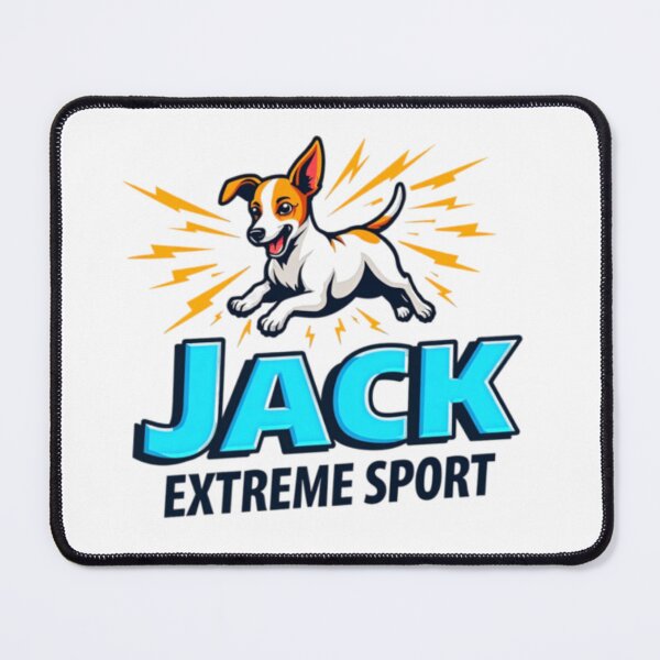 Item preview, Jack Extreme Sport – Jumping Jack Russell Terrier with Lightning Bolts designed and sold by Prints by Mat.