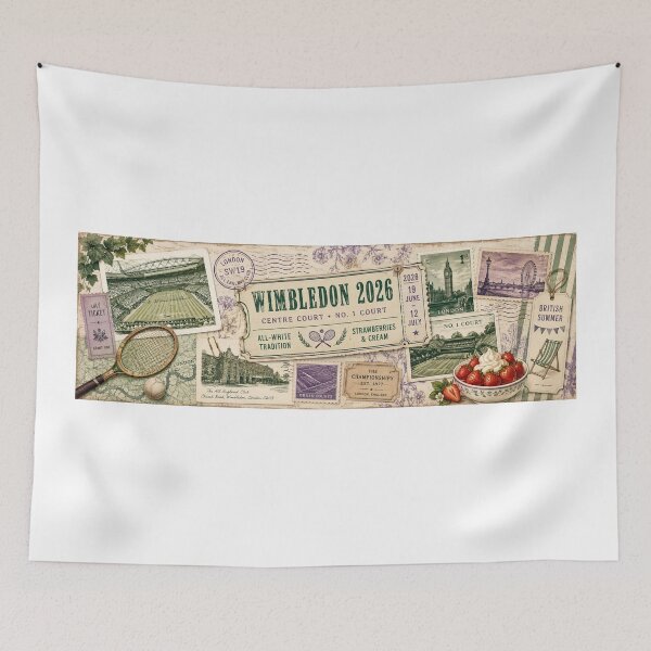 Item preview, Wimbledon 2026 Vintage Ticket, London Tennis Souvenir Cup, Strawberries and Cream Mug designed and sold by emaga.