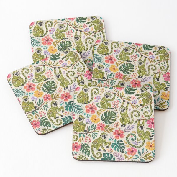 Item preview, Green Monkey Seamless Pattern - Tropical Barbados Collection designed and sold by Monkey Corner Studio.