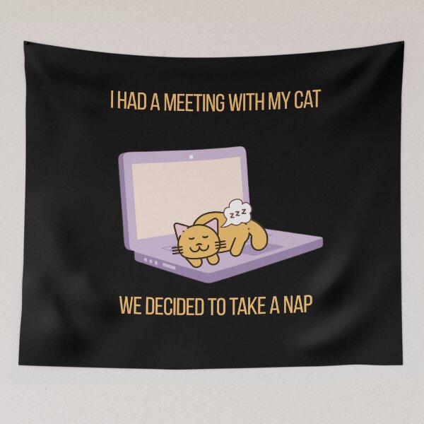 Item preview, Funny Home Office Cat Meeting Nap Time Humor designed and sold by BeardWave.