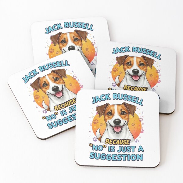 Item preview, Jack Russell Terrier happy dog and funny quote No is Just a Suggestion designed and sold by Prints by Mat.
