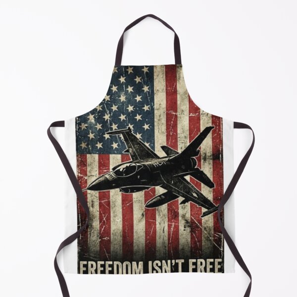 Item preview, Freedom Isn't Free Fighter Jet Flag designed and sold by InkedAndServed.