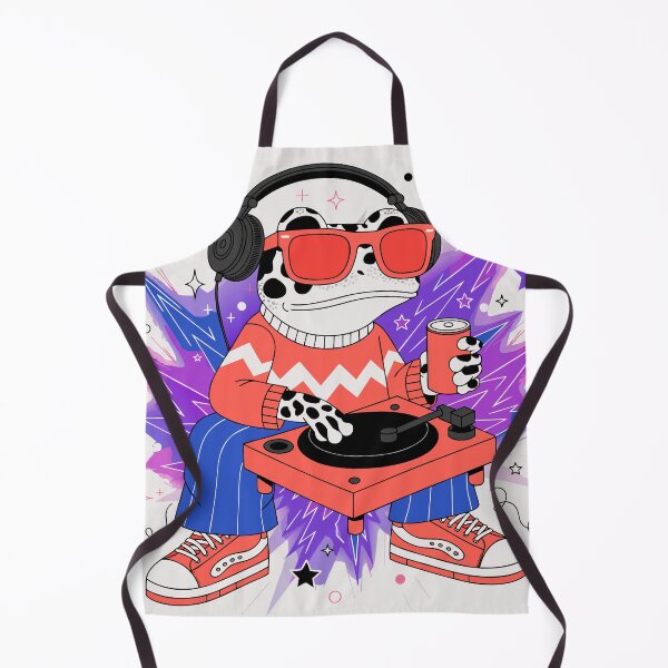 Item preview, DJ Frog Vibes | Cool Frog with Headphones DJing | Neon Music Aesthetic Sticker designed and sold by inkfusionhub99.