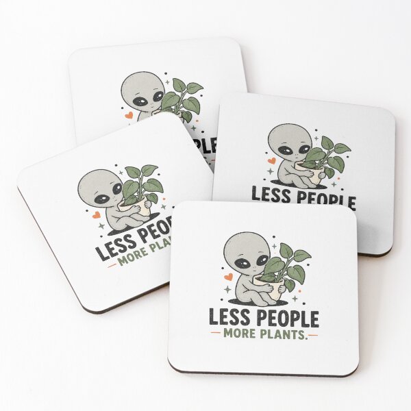 Item preview, Less People More Plants - Funny Introvert Alien Plant Lover Design designed and sold by BlackSector77.