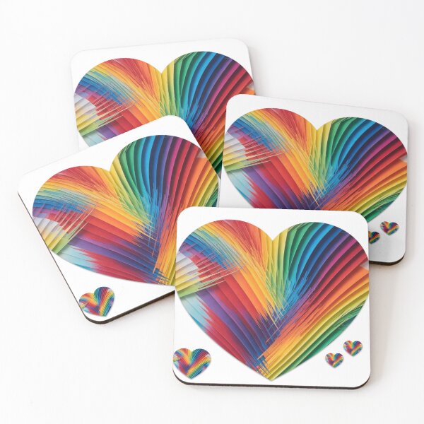 Item preview, Rainbow Heart Colorful Pride Love Striped Art designed and sold by IntelliMindDesigns.