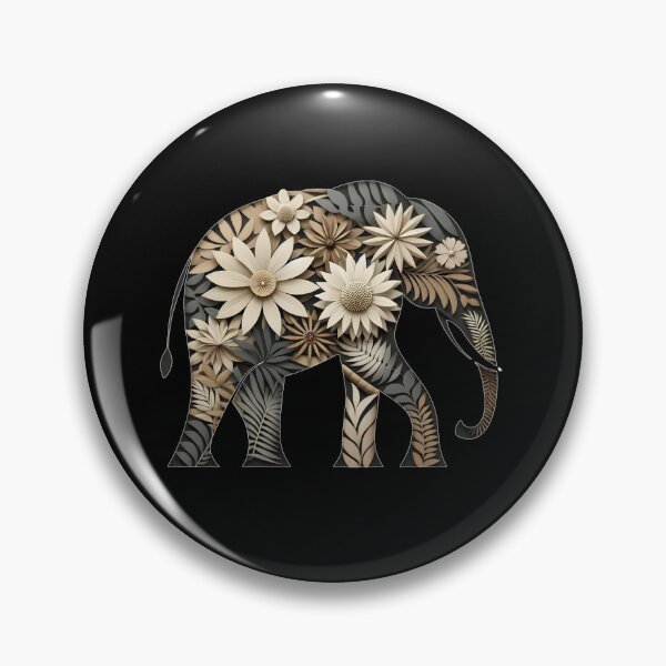 Item preview, Floral Silhouette Elephant  designed and sold by Khadigadesings.
