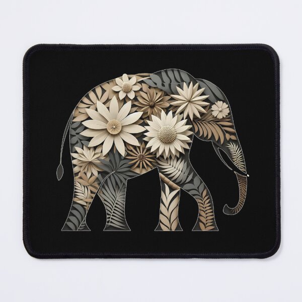 Item preview, Floral Silhouette Elephant designed and sold by Khadigadesings.