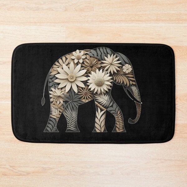 Item preview, Floral Silhouette Elephant  designed and sold by Khadigadesings.