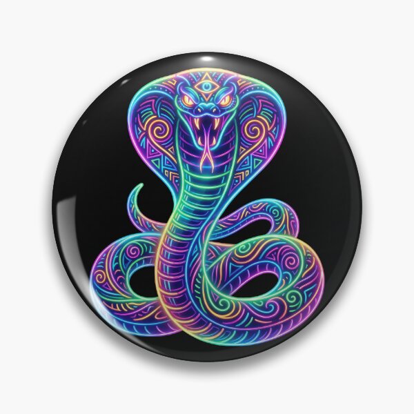 Item preview, Neon Cobra Snake Art – Psychedelic Colorful Serpent Illustration designed and sold by PlumArtDesign.
