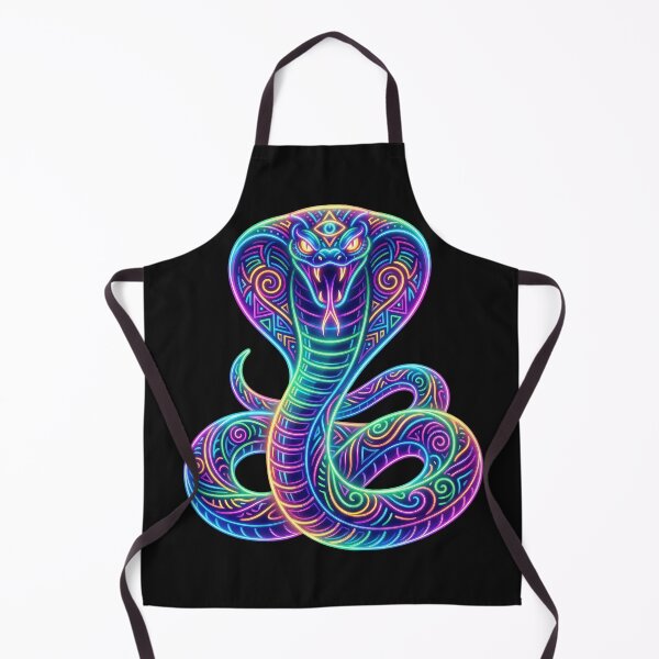 Item preview, Neon Cobra Snake Art – Psychedelic Colorful Serpent Illustration designed and sold by PlumArtDesign.