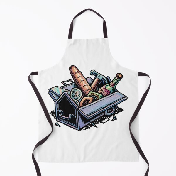 Item preview, toolbox with tools and french bread and a bottle of wine designed and sold by LisaHaney.