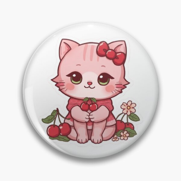Item preview, Cherry Kitty Kawaii Sticker designed and sold by Stylestickers55.
