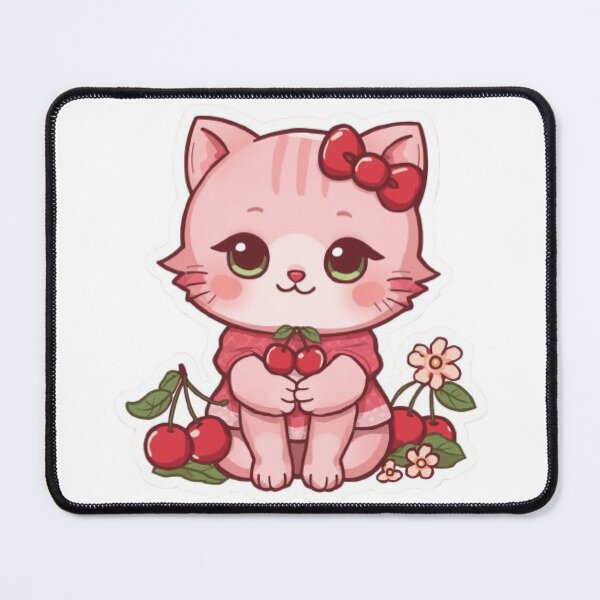 Item preview, Cherry Kitty Kawaii Sticker designed and sold by Stylestickers55.