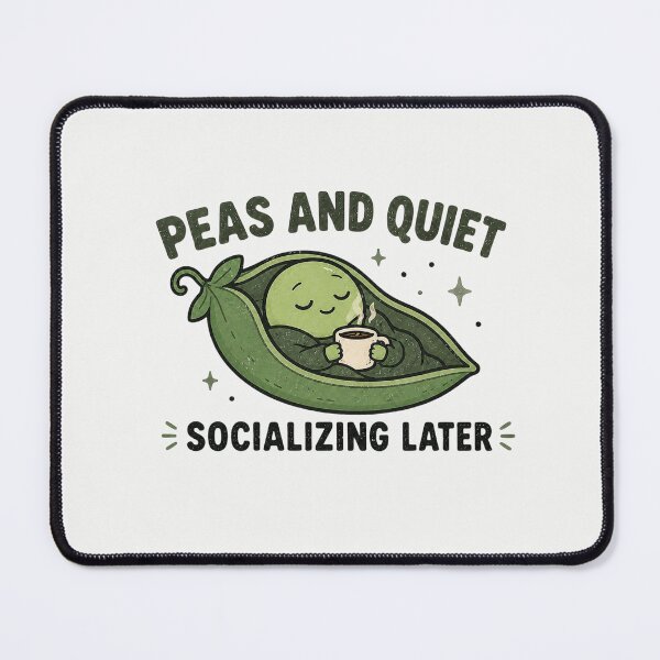 Item preview, Peas and Quiet - Funny Introvert Pea Design designed and sold by BlackSector77.