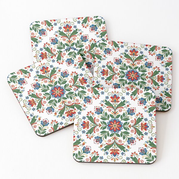 Item preview, Nordic Botanical Pattern - Scandinavian Folk Art Floral designed and sold by Retro Mood Co.