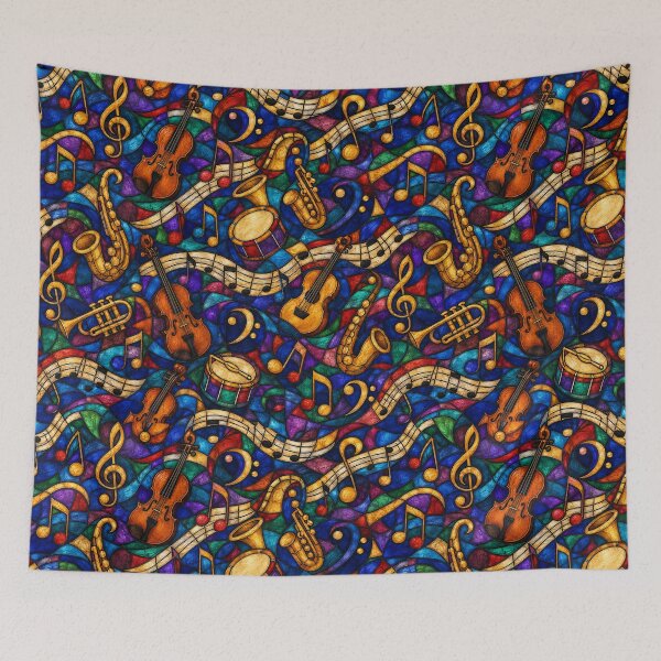 Item preview, Stained Glass Music Flow Pattern designed and sold by Dresut.