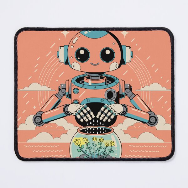 Item preview, Retro Robot Gardener | Cute 80s Vintage Robot with Neon Plants | Futuristic Aesthetic Sticker designed and sold by inkfusionhub99.