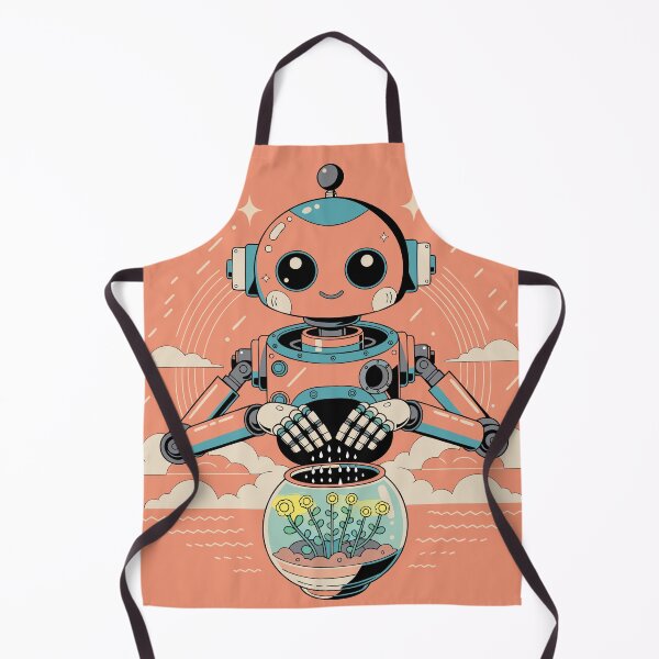 Item preview, Retro Robot Gardener | Cute 80s Vintage Robot with Neon Plants | Futuristic Aesthetic Sticker designed and sold by inkfusionhub99.
