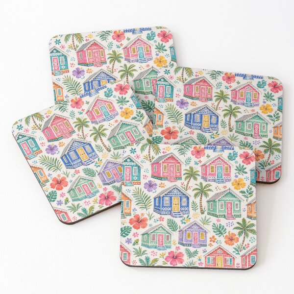 Item preview, Chattel House Seamless Pattern - Tropical Barbados Collection designed and sold by Monkey Corner Studio.