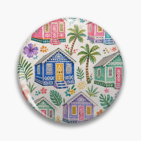Item preview, Chattel House Seamless Pattern - Tropical Barbados Collection designed and sold by Monkey Corner Studio.