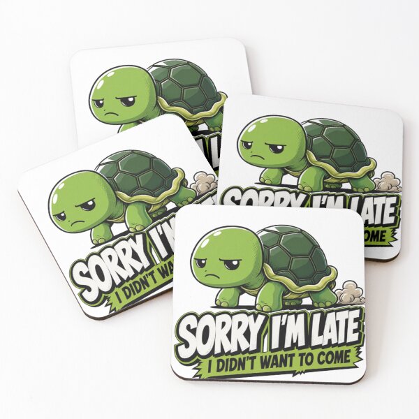 Item preview, Sorry I’m Late Relatable Grumpy Turtle Design designed and sold by Nano-Threads.