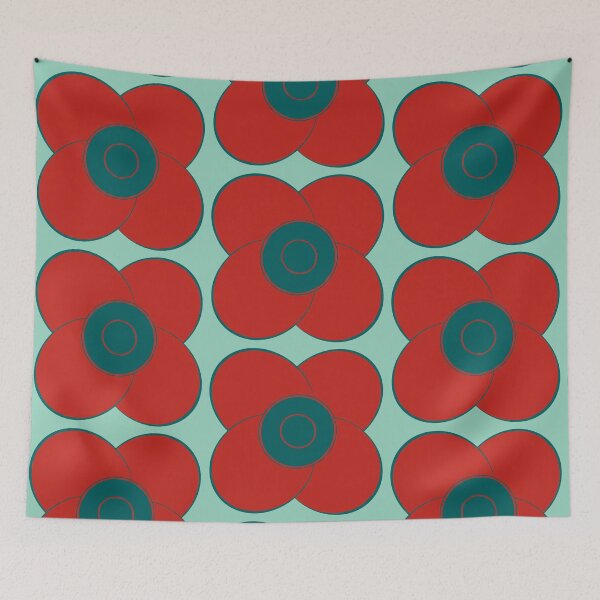 Item preview, Green and Red Vintage Flowers Design 94 designed and sold by StefanStudioArt.