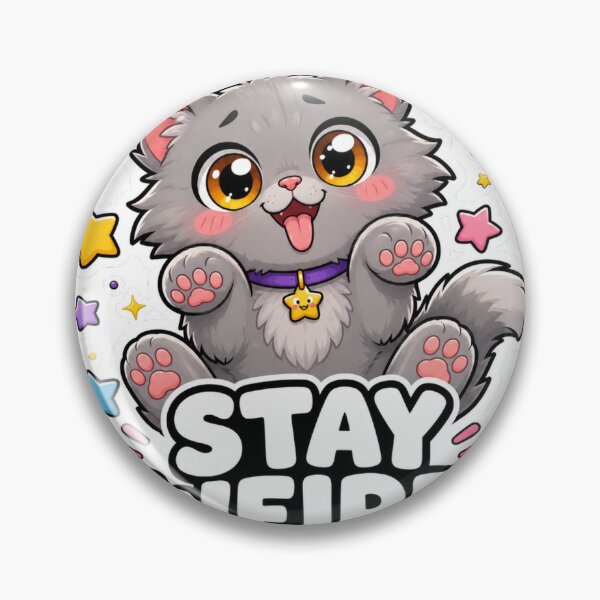Item preview, Stay Weird Cute Kawaii Cat Meme Stickers designed and sold by MoodyMeows.