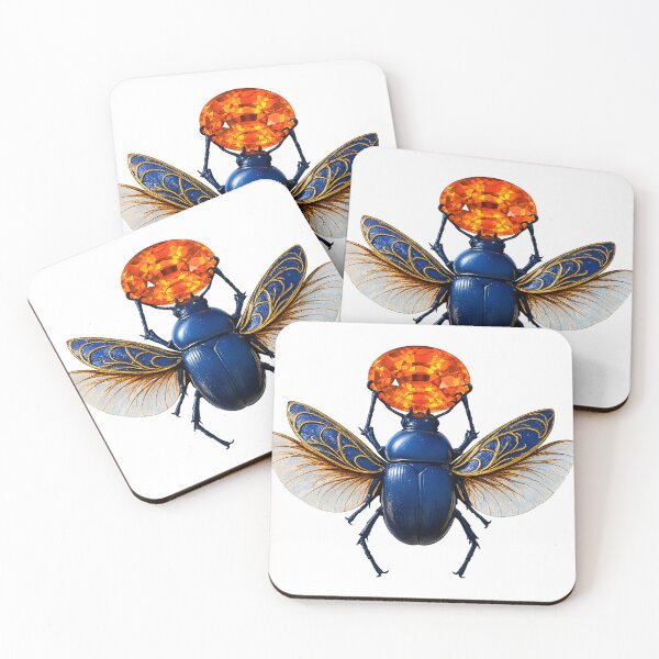 Item preview, Ancient Egyptian Winged Scarab – Khepri Beetle with Golden Wings, Pharaoh Symbol Art designed and sold by TuyaArts.
