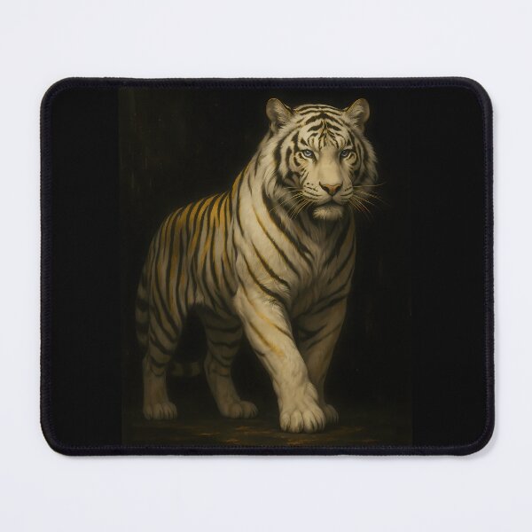 Item preview, Regal White Tiger Portrait Art designed and sold by ManJiangHong.