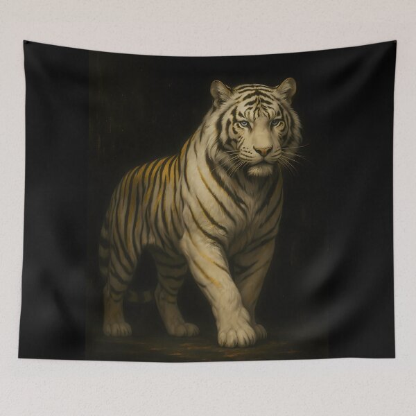 Item preview, Regal White Tiger Portrait Art designed and sold by ManJiangHong.