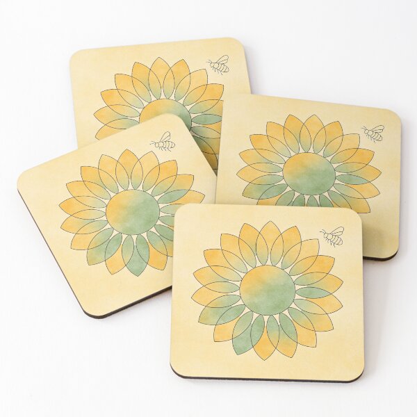 Item preview, Geometric Sunflower with a Little Bumblebee designed and sold by EmylDesigns.