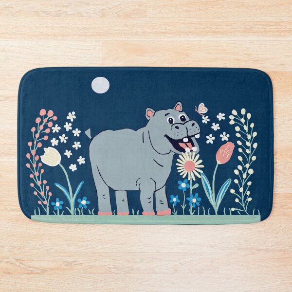 Item preview, Cheerful Hippo in a Flower Garden designed and sold by Elaine M Hayward .