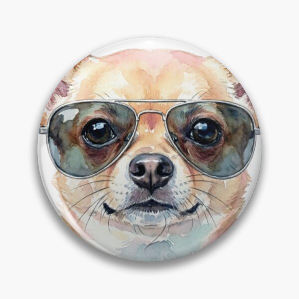 Item preview, Chihuahua dog wearing pink sunglasses designed and sold by Prints by Mat.