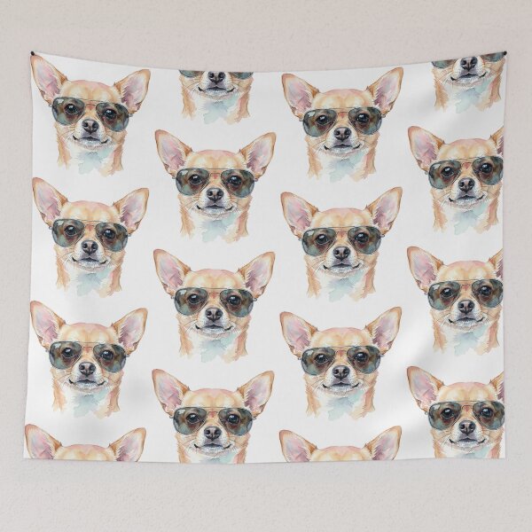 Item preview, Chihuahua dog wearing pink sunglasses designed and sold by Prints by Mat.