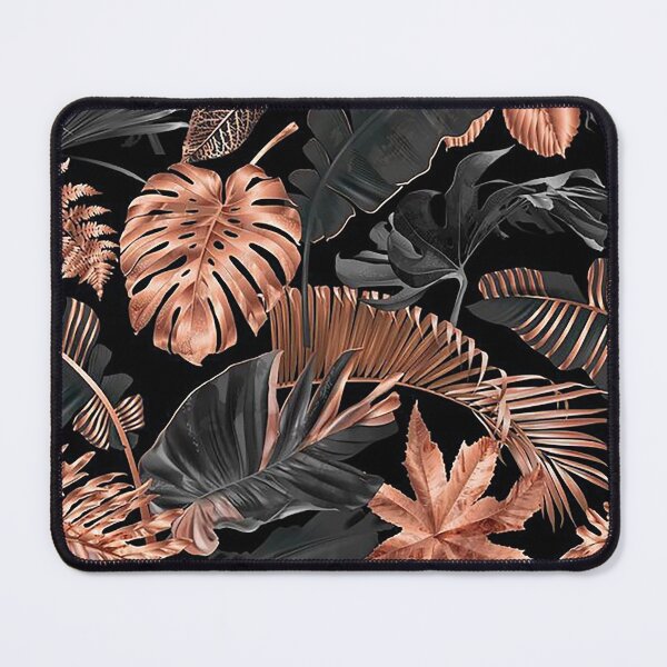 Item preview, Dark Tropical Leaves Seamless Pattern – Gold & Black Botanical Design designed and sold by 555Design.