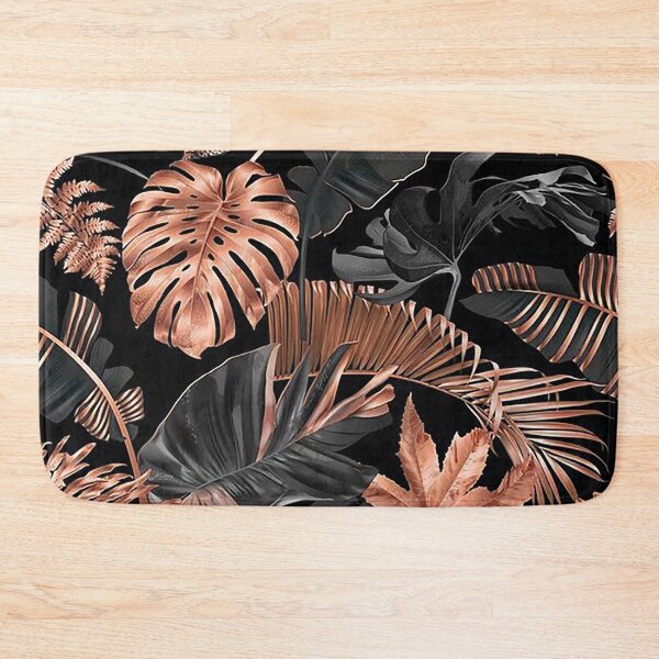 Item preview, Dark Tropical Leaves Seamless Pattern – Gold & Black Botanical Design designed and sold by 555Design.