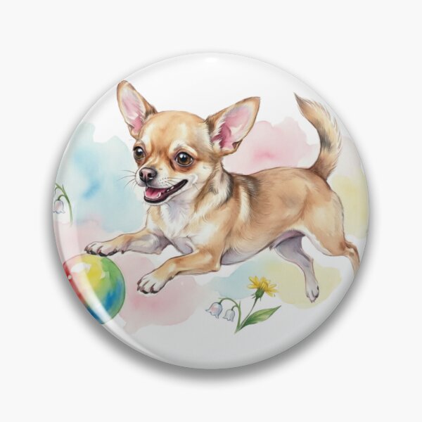 Item preview, Funny Chihuahua with colorful rainbow ball designed and sold by Prints by Mat.