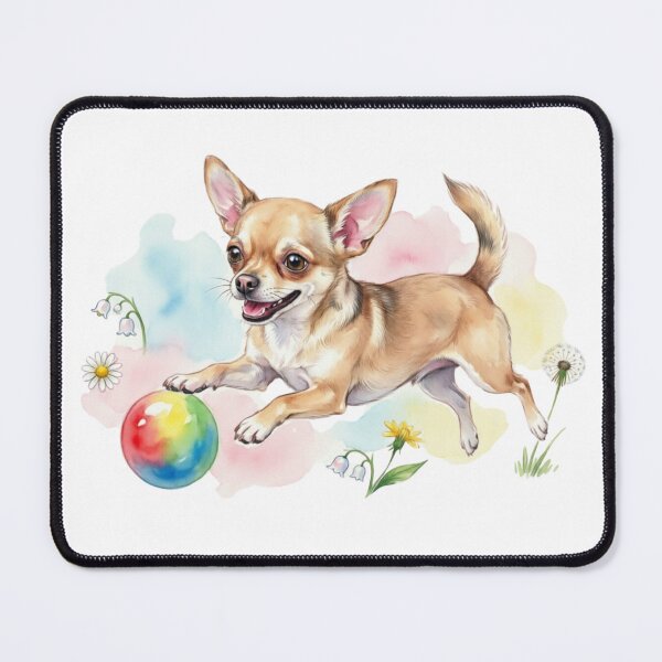 Item preview, Funny Chihuahua with colorful rainbow ball designed and sold by Prints by Mat.