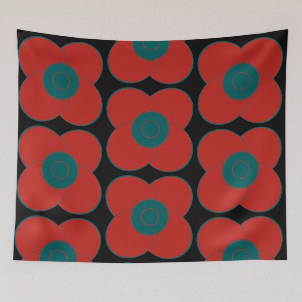 Item preview, Green and Red Vintage Flowers Design 08 designed and sold by StefanStudioArt.