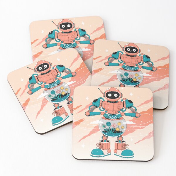 Item preview, Retro Robot Gardener | Cute Vintage Robot Planting Neon Flowers | 80s Sci-Fi Aesthetic Sticker designed and sold by inkfusionhub99.