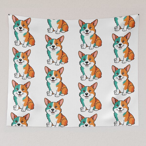 Item preview, Welsh Corgi Pembroke Puppy Dog Bright Colors Radiant designed and sold by Prints by Mat.