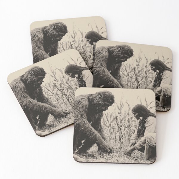 Item preview, Vintage Bigfoot Native American Monochrome Photo Art designed and sold by GSizzle1.